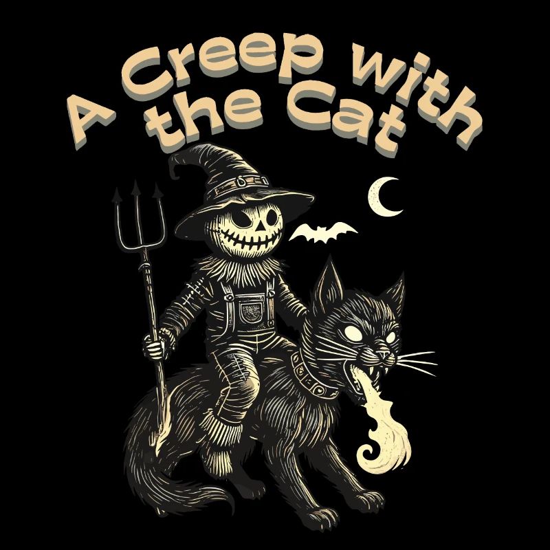 Effrayant avec le chat Halloween Fun