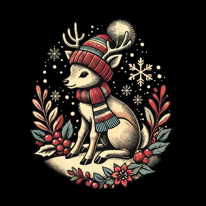 Design de renne de Noël vintage