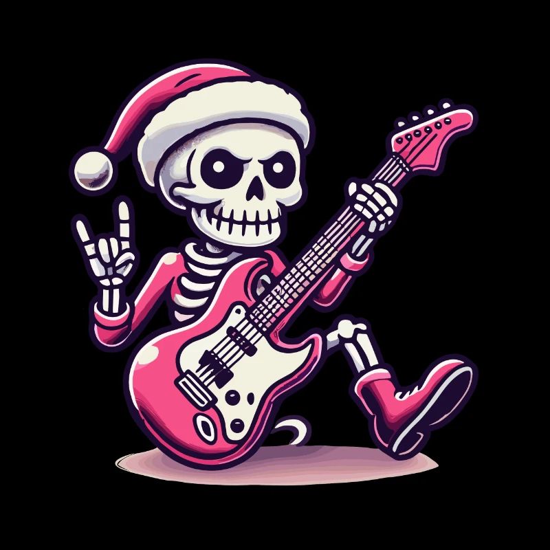 Christmas Skeleton Rock Guitarist