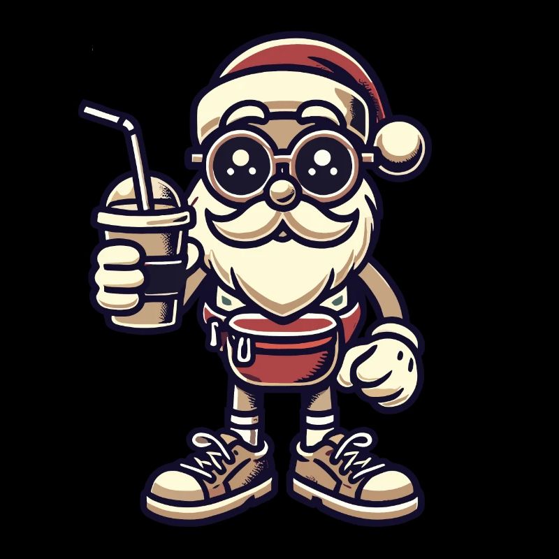 Père Noël snob avec boisson