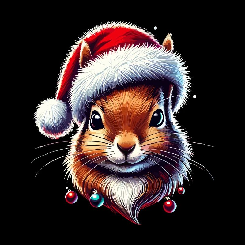 Écureuil de Noël avec chapeau