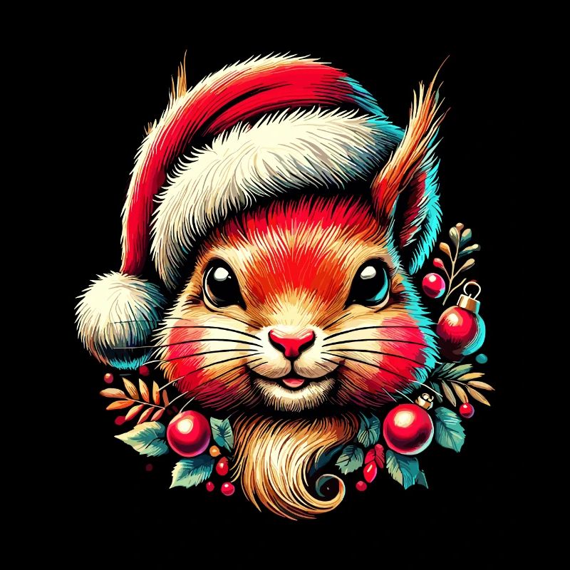 Christmas squirrel with cap