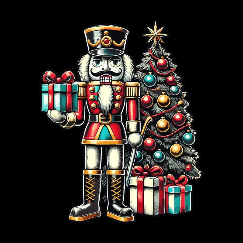 Nussknacker Mit Weihnachtsbaum Und Geschenken