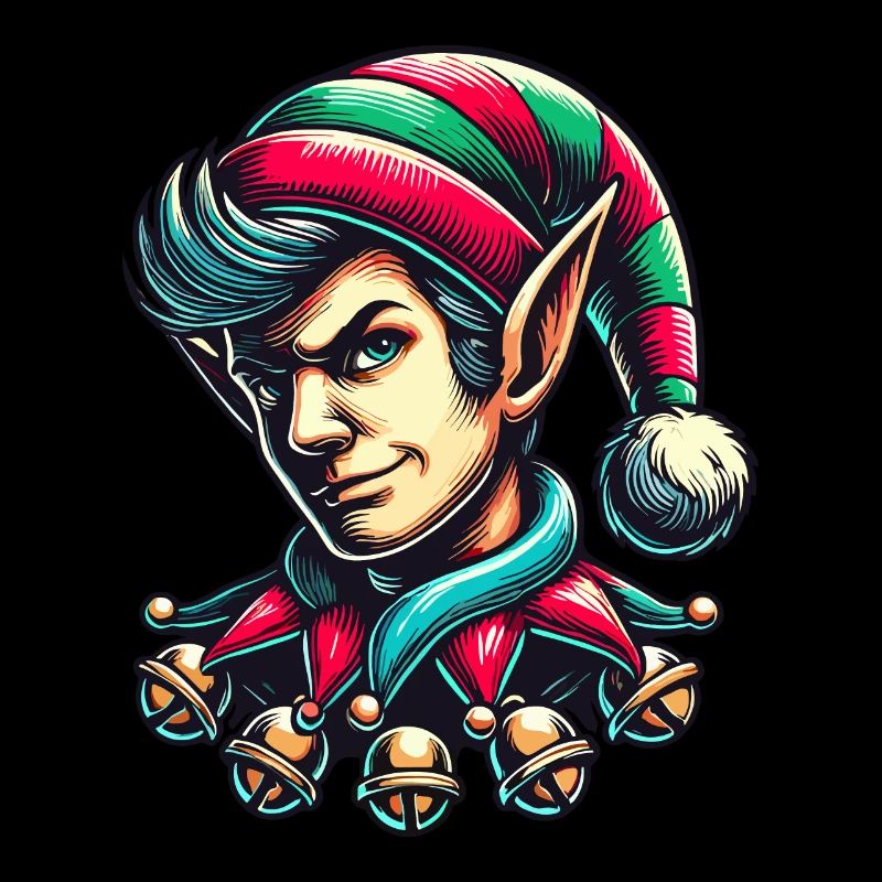 Vilain elfe de Noël avec des cloches