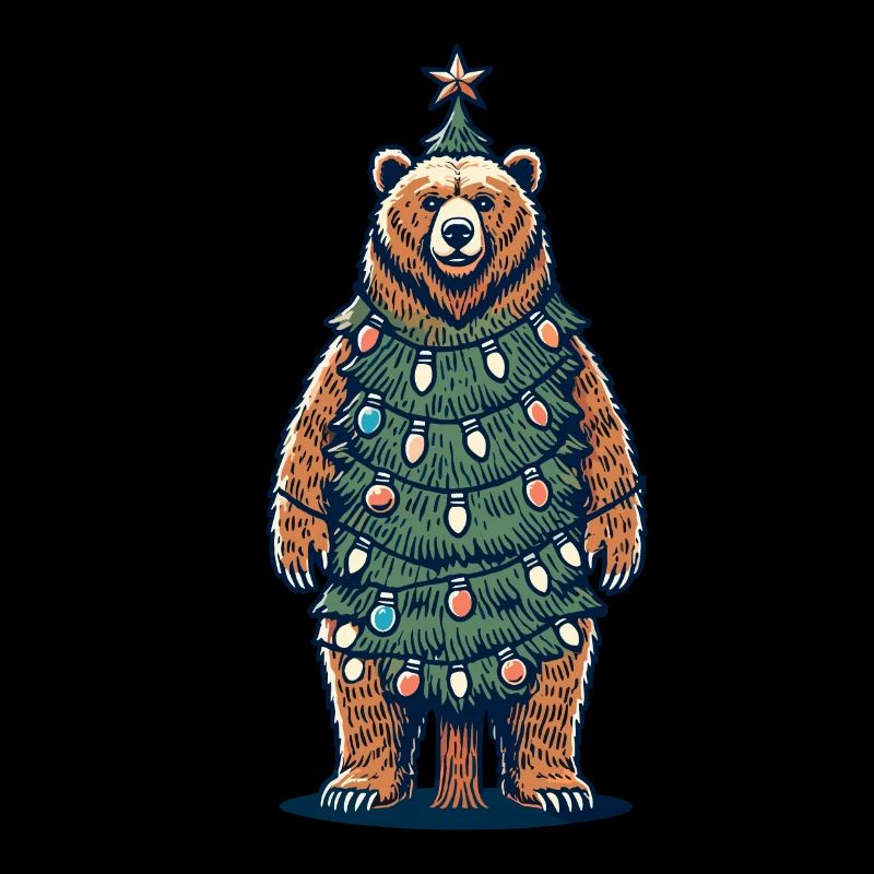 Weihnachtsbaum Bär Mit Lichterkette