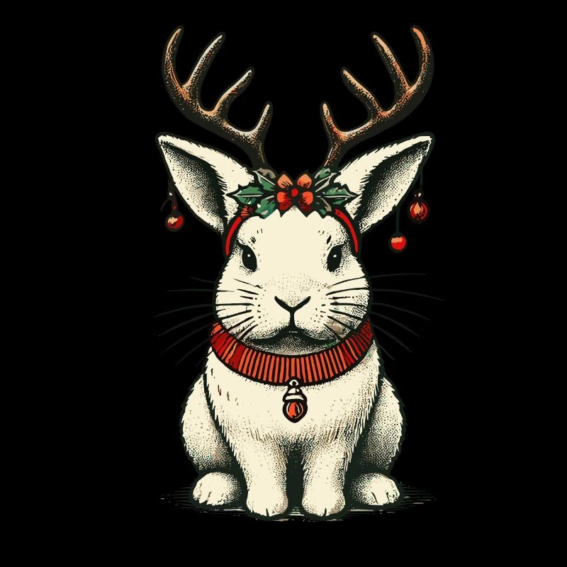 Weihnachten Hase Mit Geweih Und Glocken