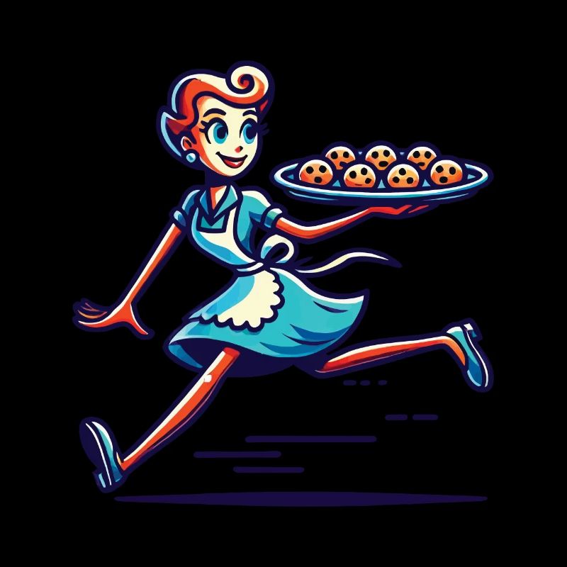 Boulanger joyeux servant des biscuits frais