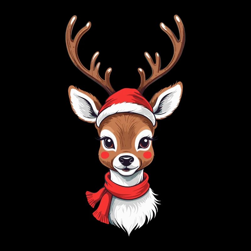 Merry Christmas reindeer with cap
