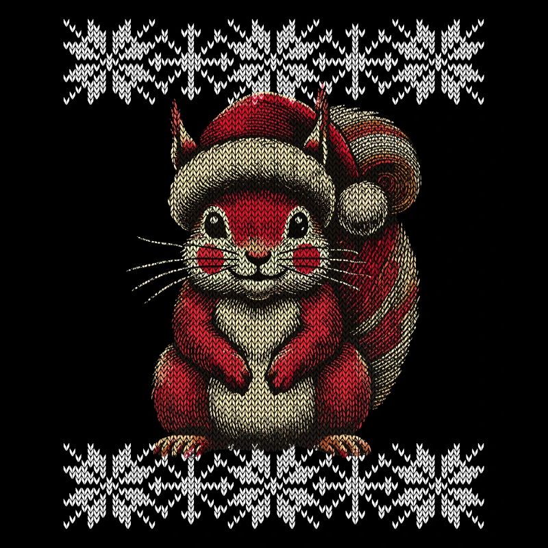 Weihnachtliches Eichhörnchen Mit Mütze