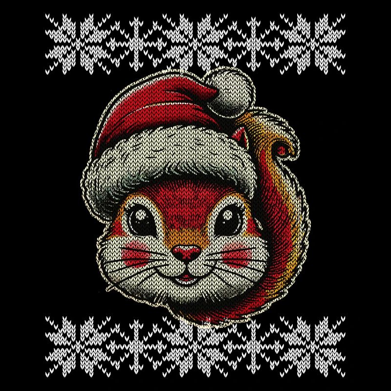 Niedliches Weihnachts-Eichhörnchen mit Mütze