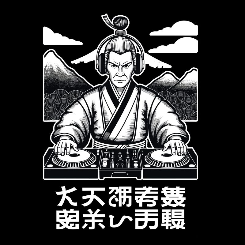 DJ Samurai Musik Retro Streetwear Ukiyo-e