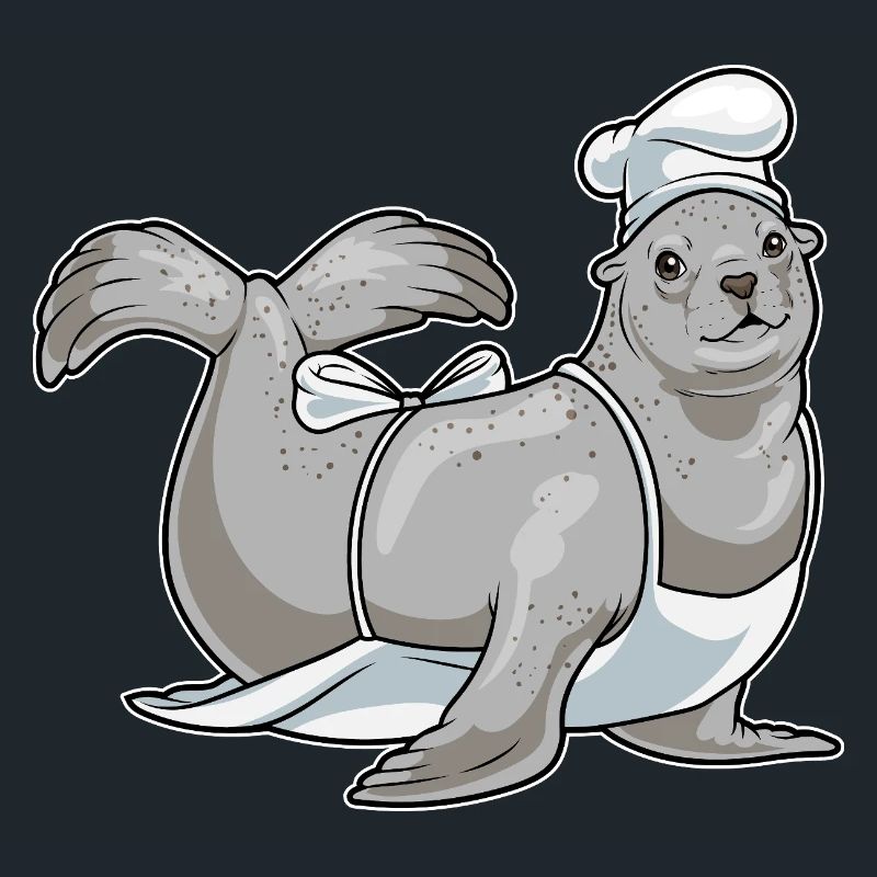 Seal Cook Chef Hat Cooking