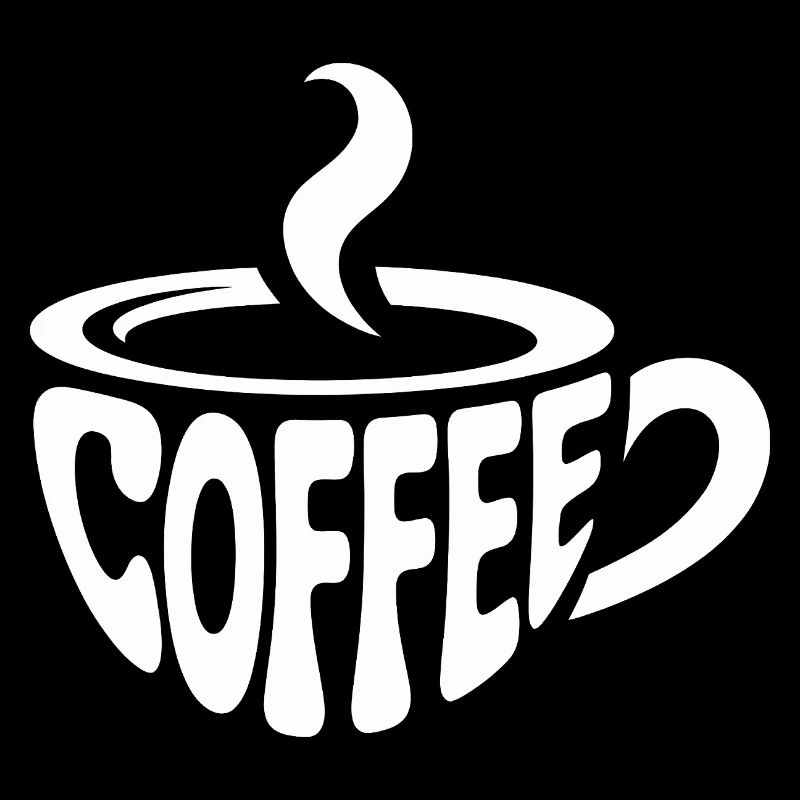 Dämpfende Kaffeetasse Wortkunst