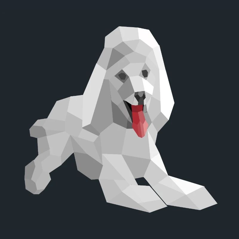 Elegant low poly poodle
