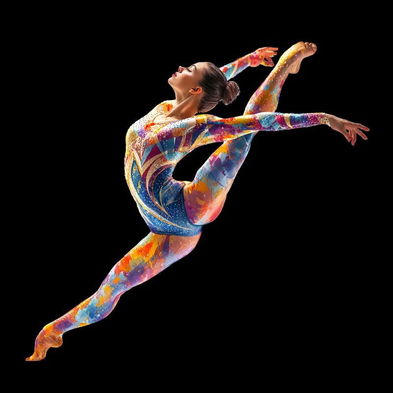 Saut de couleur d’un danseur de gymnastique