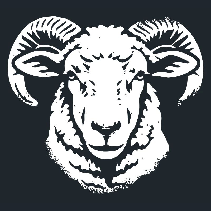 Widder Kopf Ram Schafbock Grunge Vektor