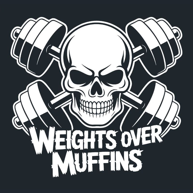 Weights over muffins skull
