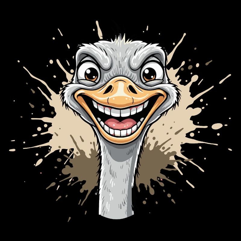 Fröhlicher Strauß Cartoon Spritzer
