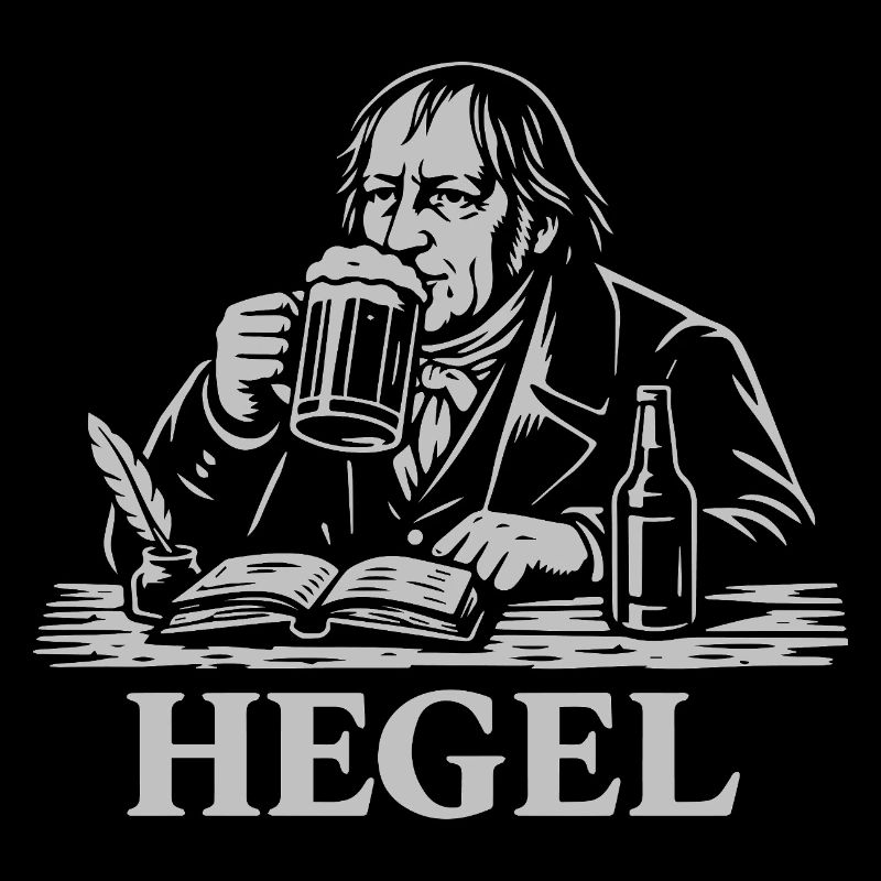 Hegel Pub Scholar Bierillustration