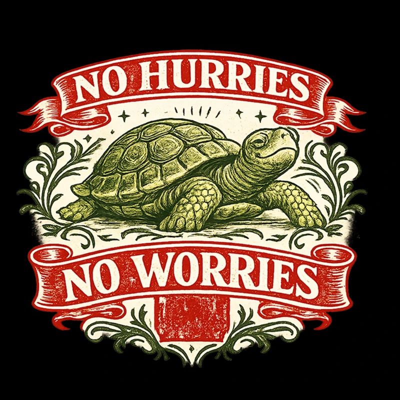 Pas de précipitation, pas de souci, tortue.