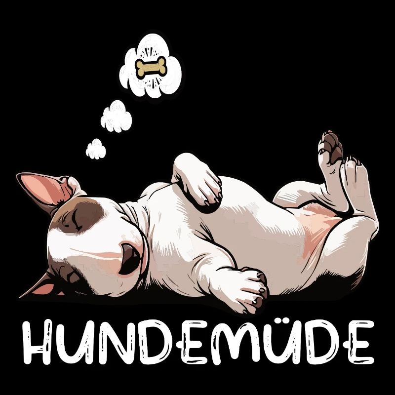 Hundemüde Miniatur Bullterrier Bully Bullterrier