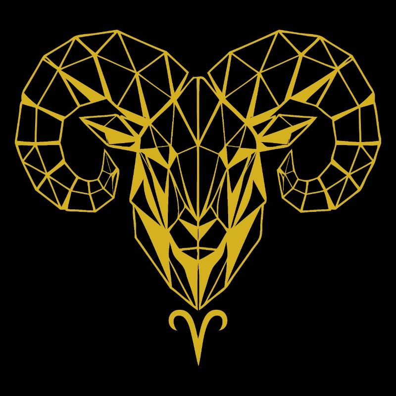 Geometric Goldram Skull