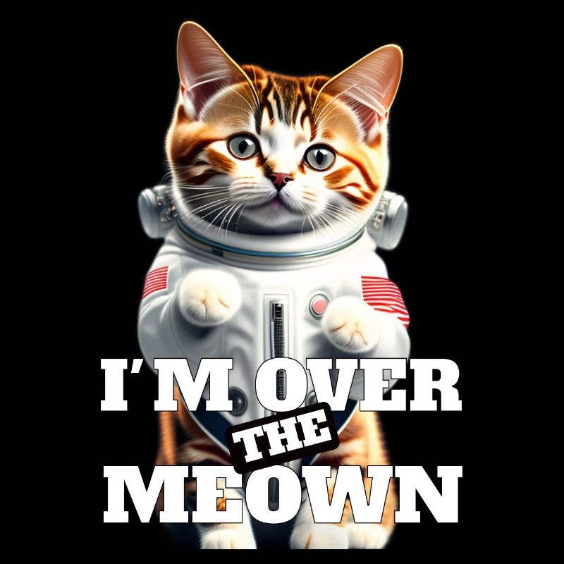 Je suis au-dessus du chat Meown en combinaison spatiale