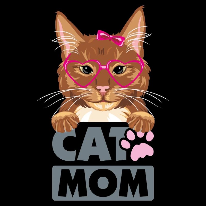 Funny ginger cat mom