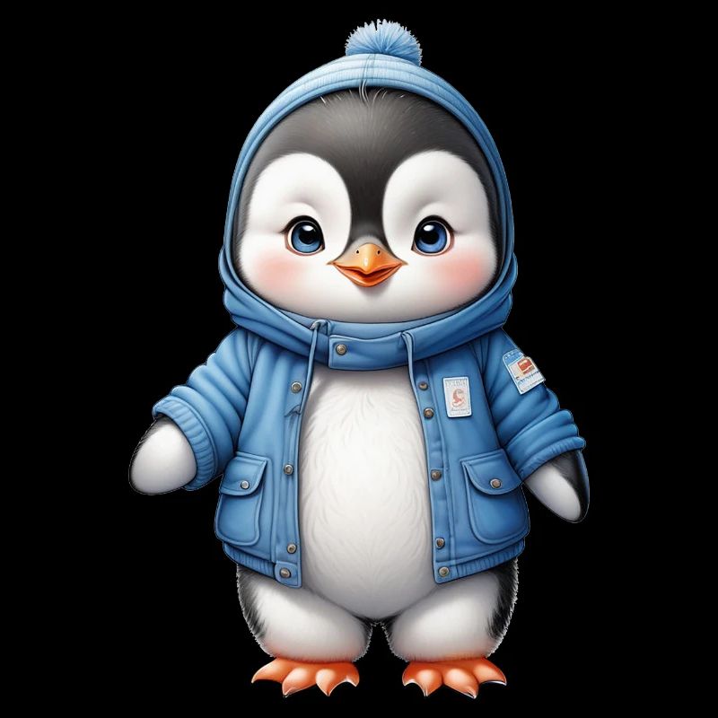 Hiver Mignon Pingouin Retour à l’école