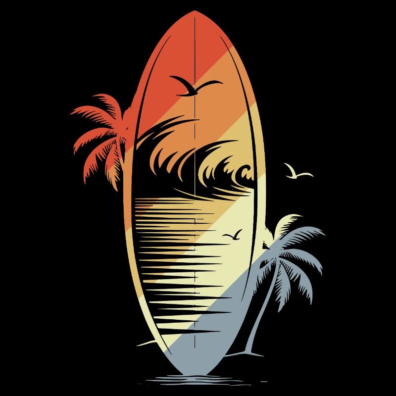 Surfbrett Vintage Grafik