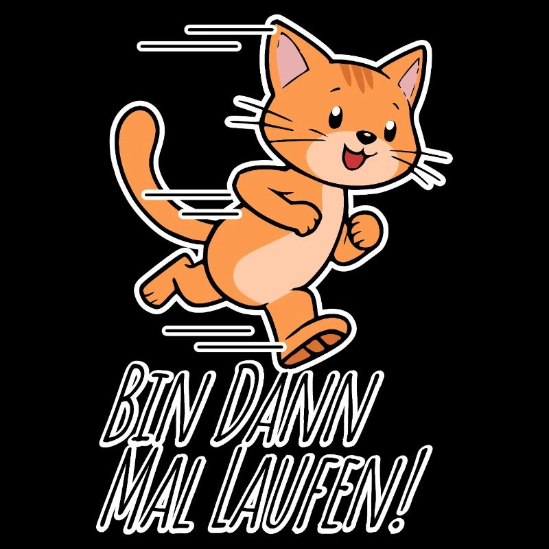 Cute cat goes jogging, then I'm running!