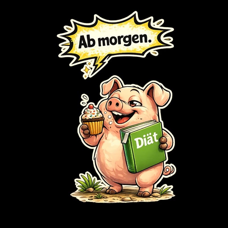 Lustiges Schwein Diät Spruch Geschenk