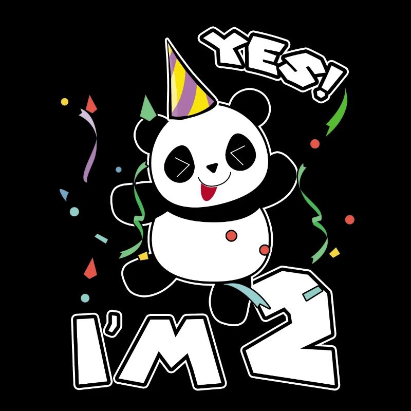 Zwei Jahre alt Panda Geschenk 2. Geburtstag Feier