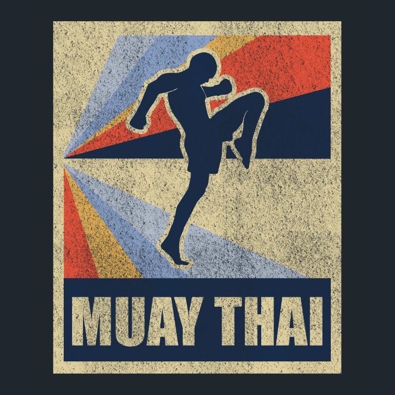 Muay Thai Boxe cadeau Fighting Retro