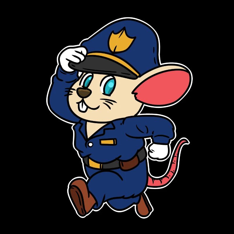 Police Mouse Comic Policier Enfants Bébé Professions