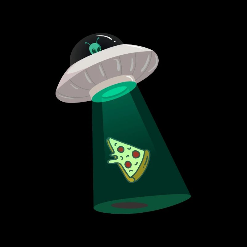 Pizza alien with UFO - Pizza Alien mit UFO