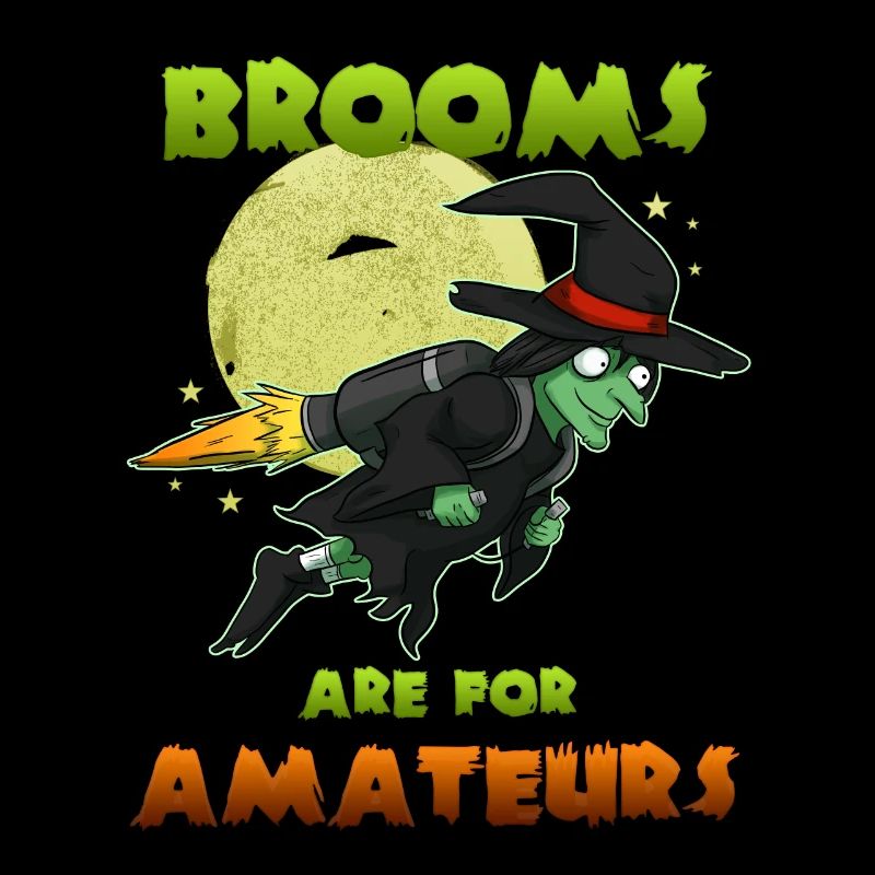 Sorcière sur balai de sorcière