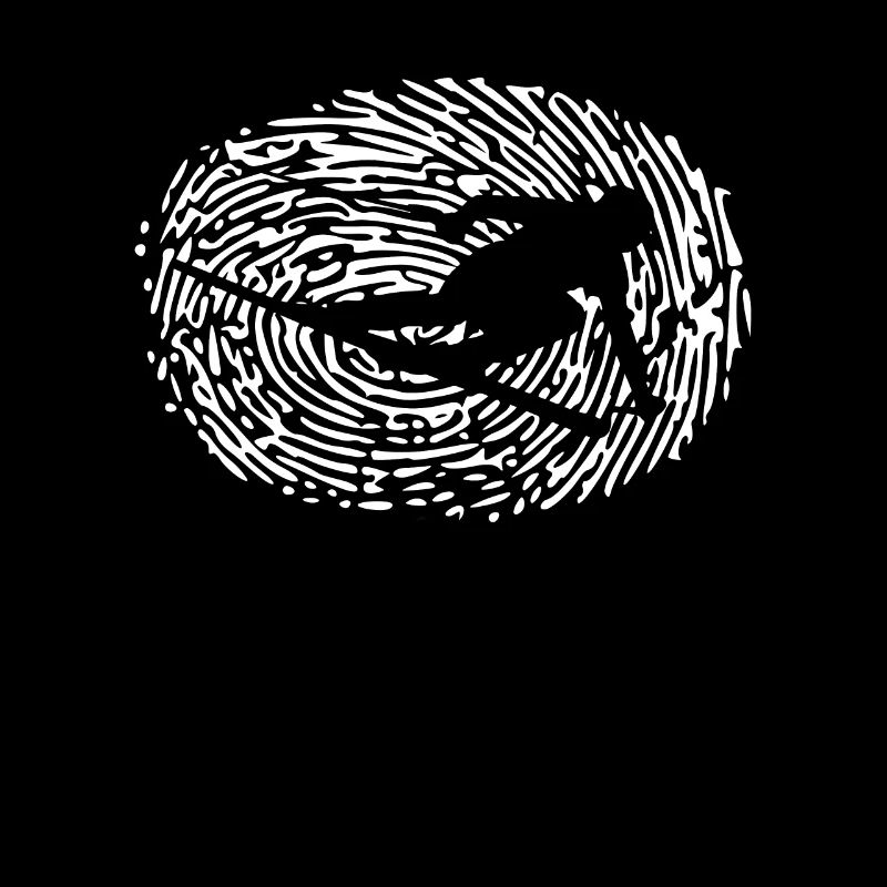 Fingerprint skier skiing winter sport