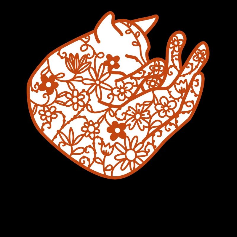 Floral Sleeping Cat