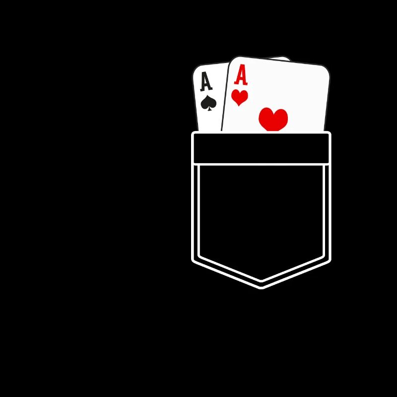 Zwei Asse Brusttasche Zauberer Kostüm Ace Poker