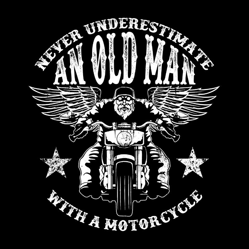 Unterschätzen Sie niemals einen alten Mann mit einem Motorrad
