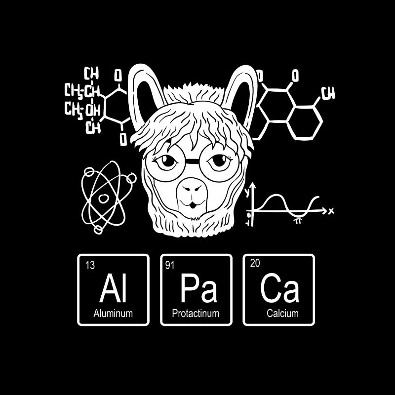 Alpaka Alpaca Chemie Physik Nerd