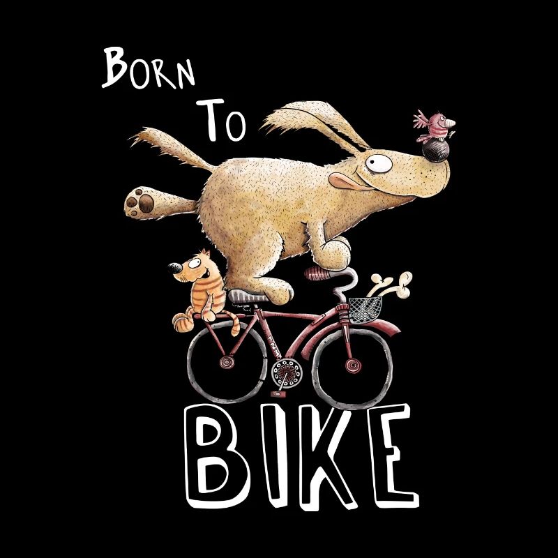 Né à vélo je chien sur dessin animé de vélo