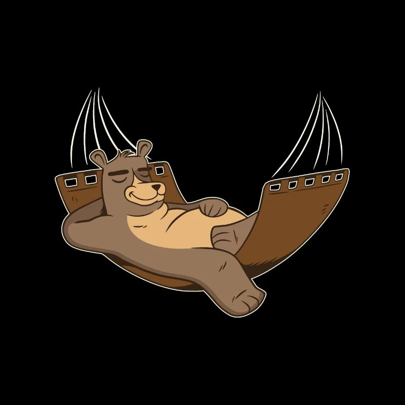 Lazy bear lounging in the hammock outside