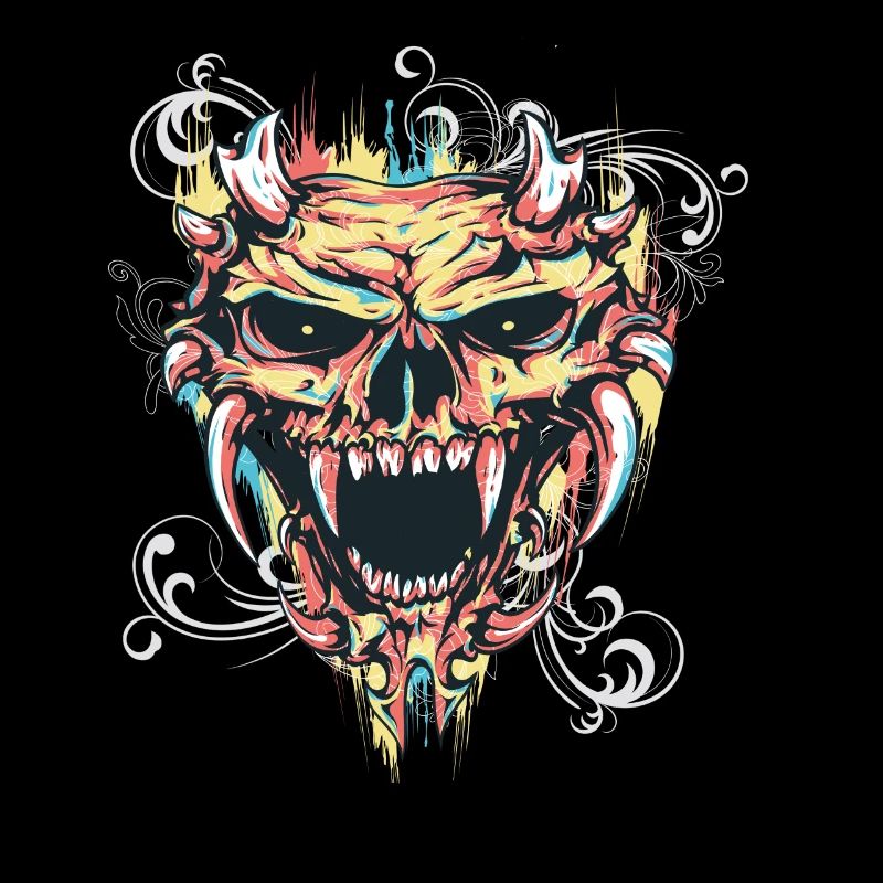 Grafitti Vampir Skull Geschenk