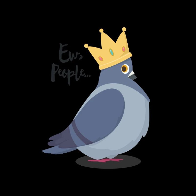 Cheeky dove with saying "Ew, People ..." Bird Nerd