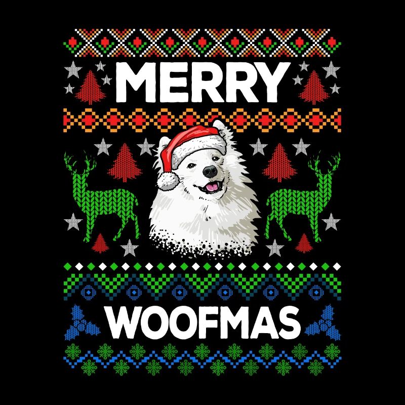 Merry Woofmas Ugly Sweater Samoyed
