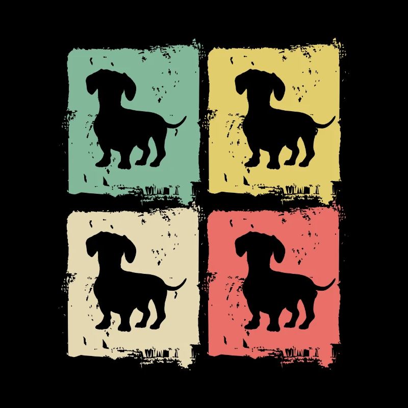 Teckel Chien Amant Chien Teckel Rétro Cadeau