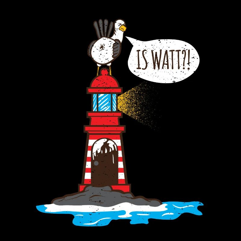Möwe Leuchtturm is Watt an der Nordsee Küste
