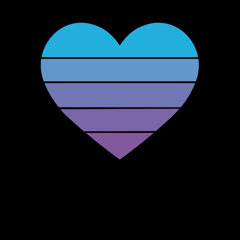 Coeur rétro bleu violet